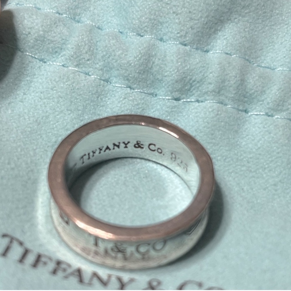 Tiffany & Co. Sterling Silver Authentic Band 1837 Ring 925 Size 7 Dust Bag & Box - Picture 3 of 6